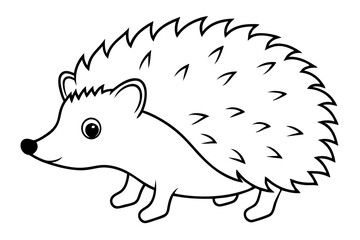 hedgehog line art silhouette vector illustration