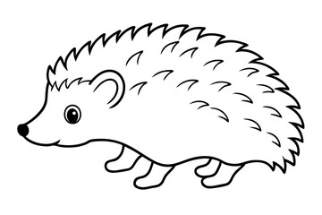 hedgehog line art silhouette vector illustration