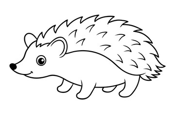 hedgehog line art silhouette vector illustration