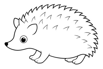 hedgehog line art silhouette vector illustration