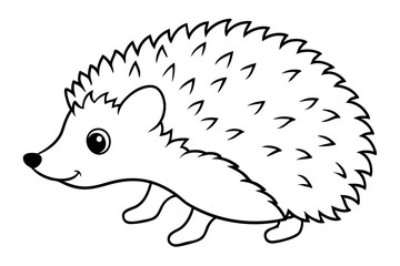 hedgehog line art silhouette vector illustration
