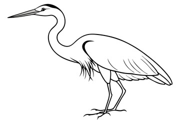 heron line art silhouette vector illustration