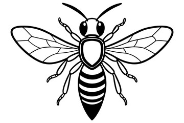 hornet line art silhouette vector illustration