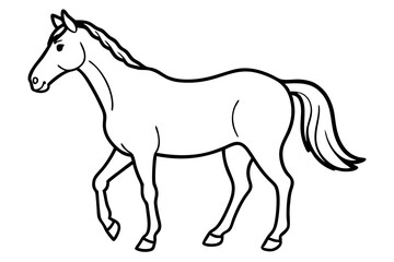 horse line art silhouette vector illustration