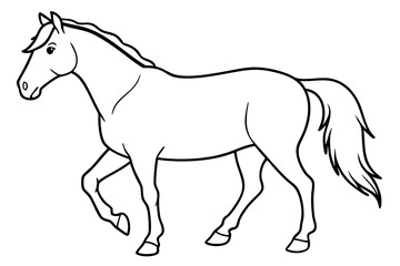 horse line art silhouette vector illustration