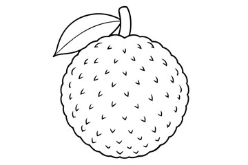 lychee line art silhouette vector illustration