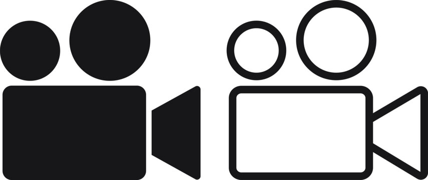 Camera Icon in flat, line Solid Style set. isolated on transparent background