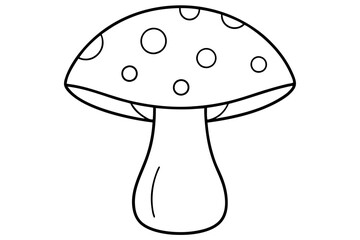 mushroom line art silhouette vector illustration