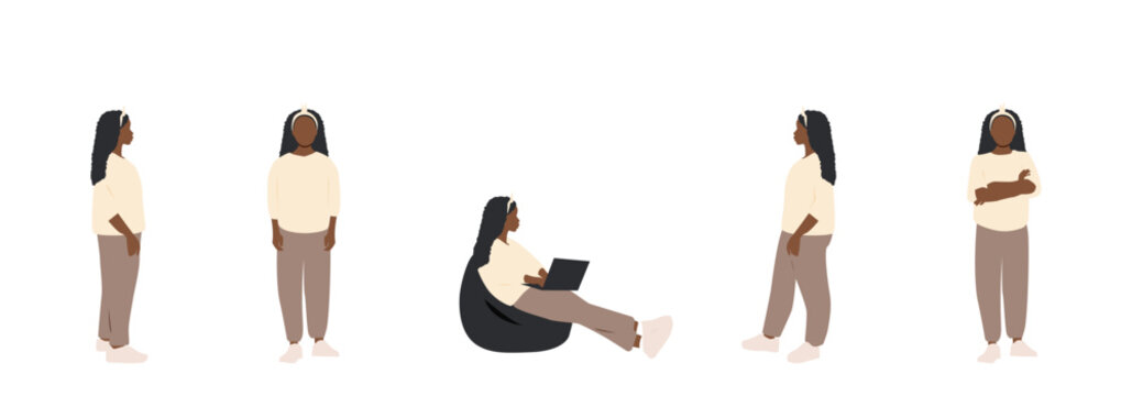 Set of a woman. Modern design.