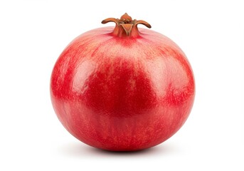 Juicy Pomegranate Isolated on White - A vibrant, ripe pomegranate, isolated on a white background. Symbolizing health, abundance, fertility, passion, and vitality