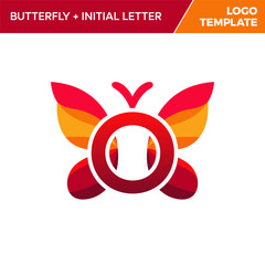 Letter O Butterfly Logo Template