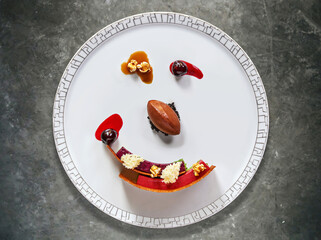 gourmet sweet dish - overhead view