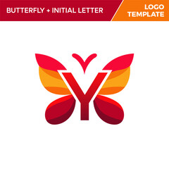 Letter Y Butterfly Logo Template