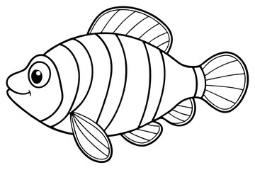clownfish line art silhouette vector illustration