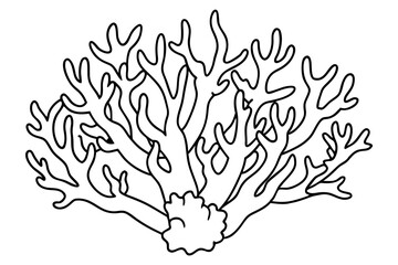 coral line art silhouette vector illustration