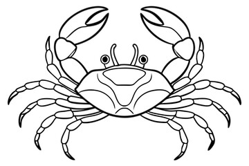 crab line art silhouette vector illustration
