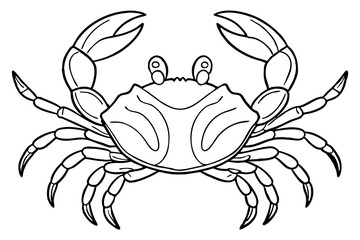 Fototapeta premium crab line art silhouette vector illustration