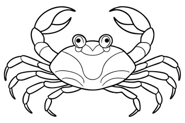 crab line art silhouette vector illustration