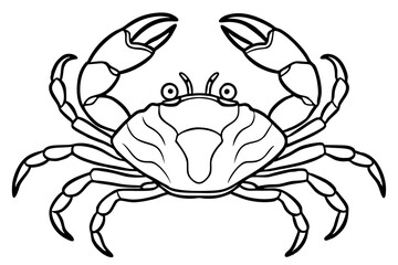 crab line art silhouette vector illustration