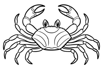 crab line art silhouette vector illustration