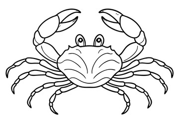 crab line art silhouette vector illustration