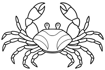 crab line art silhouette vector illustration