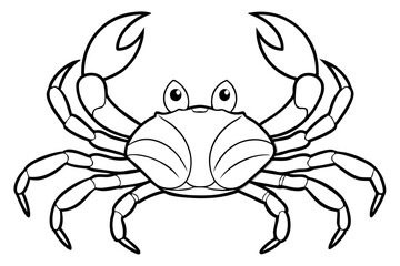 crab line art silhouette vector illustration