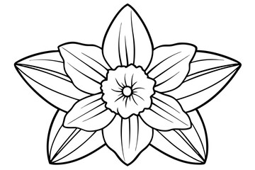 daffodil line art silhouette vector illustration