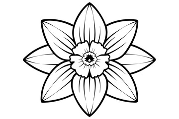 daffodil line art silhouette vector illustration