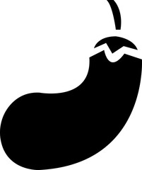 Eggplant. Icon with reflection on white background , food , vegetable