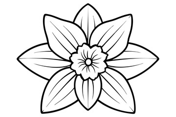daffodil line art silhouette vector illustration