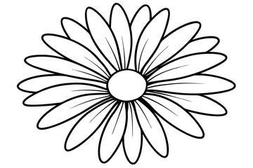 daisy line art silhouette vector illustration
