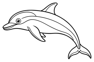 dolphin line art silhouette vector illustration