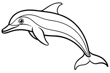 dolphin line art silhouette vector illustration
