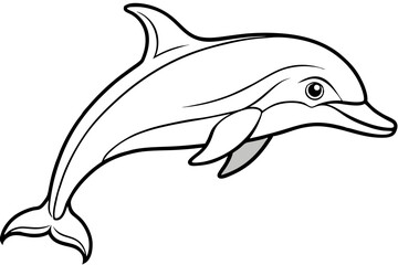 dolphin line art silhouette vector illustration