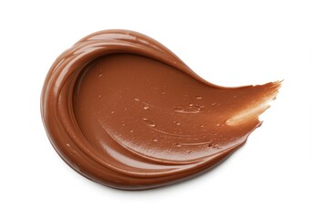 Swirl of Chocolate Spread Isolated - Delicious chocolate spread, creamy texture, rich brown color, sweet treat, decadent dessert. Symbolizing indulgence, sweetness, comfort, richness, and pleasure