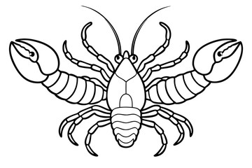 lobster line art silhouette vector illustration