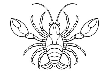 lobster line art silhouette vector illustration