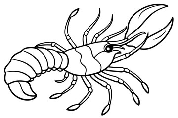 lobster line art silhouette vector illustration