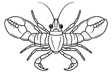 lobster line art silhouette vector illustration