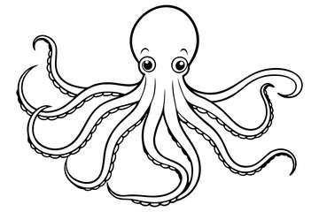 octopus line art silhouette vector illustration
