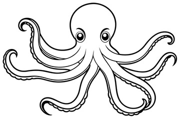 octopus line art silhouette vector illustration