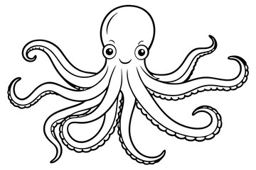 octopus line art silhouette vector illustration