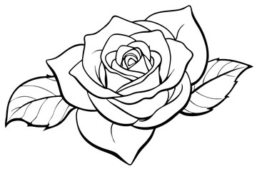 rose line art silhouette vector illustration