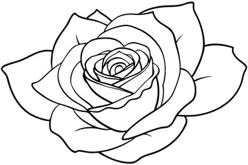 rose line art silhouette vector illustration
