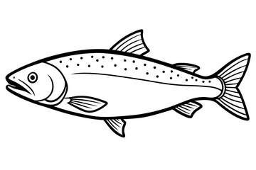 salmon line art silhouette vector illustration