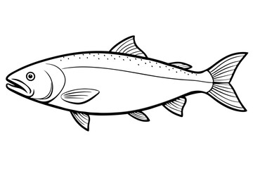 salmon line art silhouette vector illustration