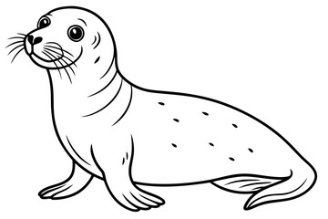 seal line art silhouette vector illustration