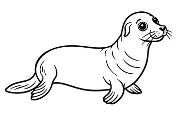 seal line art silhouette vector illustration