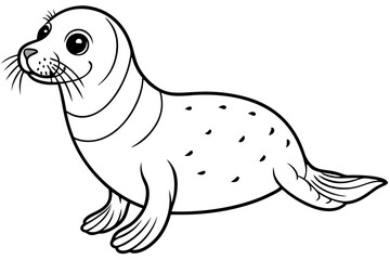 seal line art silhouette vector illustration